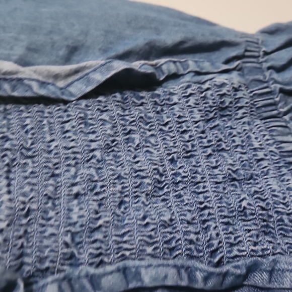 Denim Look Ruffled Romper - Picture 7 of 10